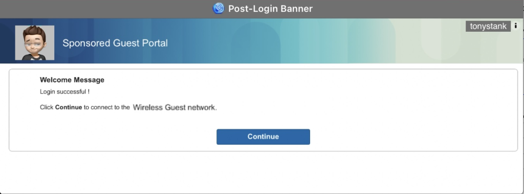 Cisco ISE Post Login Webpage